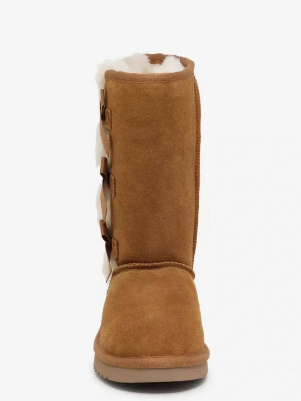 Koolaburra by UGG Victoria Tall Boots Kids Size 3 Chestnut Brown Like New Cozy